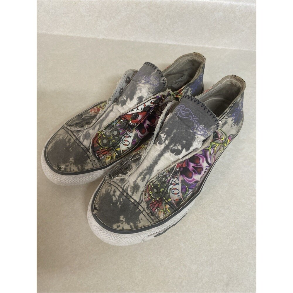 Vintage Y2K Ed Hardy Laceless Slip On Sneakers women Size 7